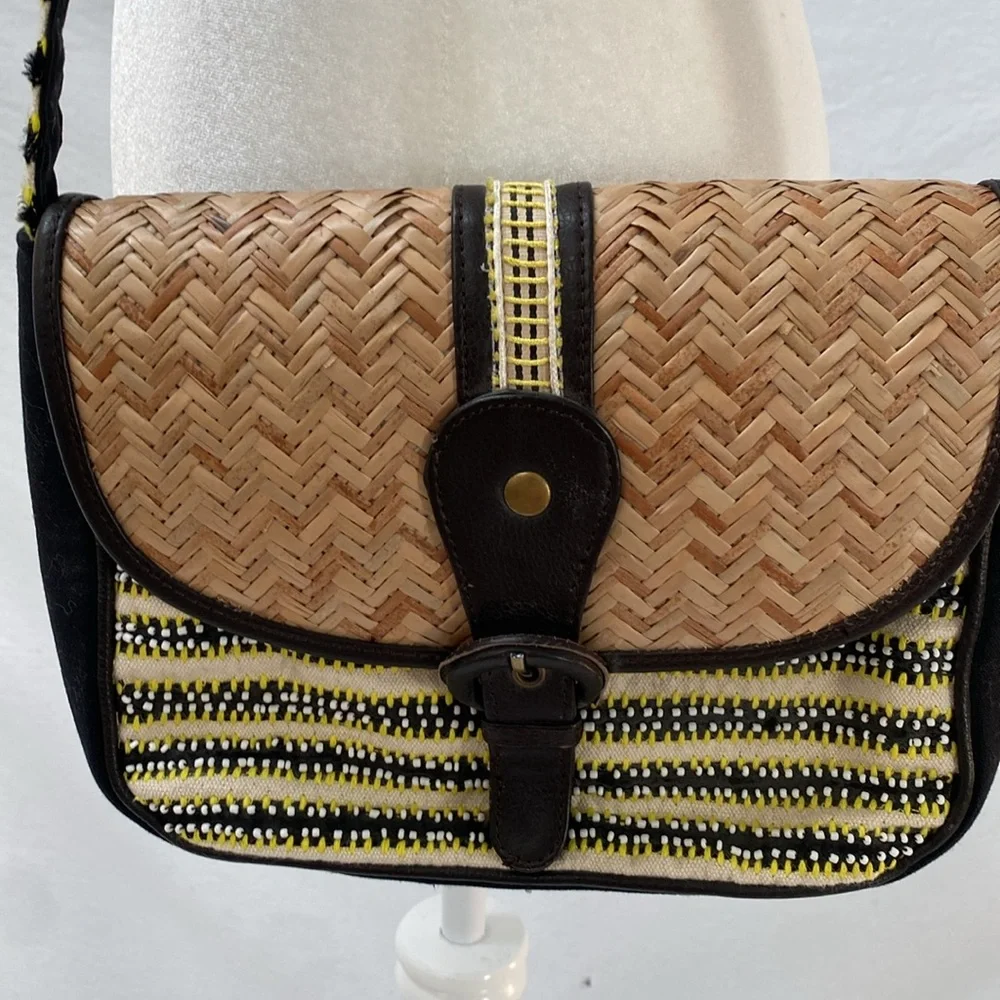 Anthropologie Woven & Beaded Shoulder Bag - Picture 2 of 14